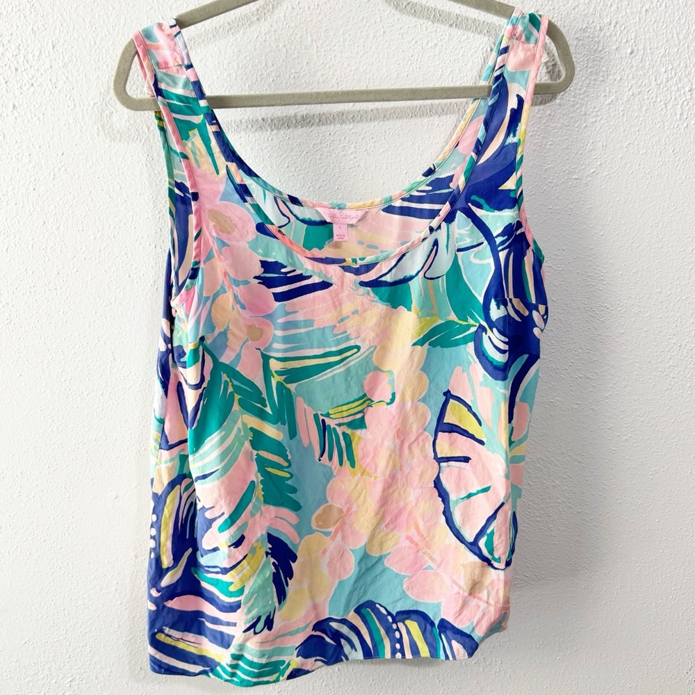 Lilly Pulitzer 100% silk tank top large
